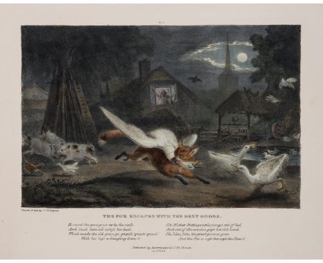 Baynes (Thomas Mann) Adventures of a Fox by Moonlight, six hand-coloured lithographs, heightened with gum arabic, five by Bay