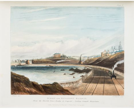 Nichol (Andrew) Five Views of the Dublin and Kingstown Railway, first edition, 5 superb hand-coloured aquatints by J.Harris a