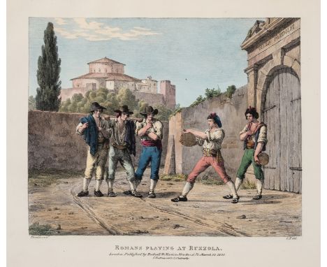 Pinelli  (Bartolomeo) and Charles Hullmandel. Roman Costumes, lithograph title and 24 han-coloured lithograph plates, title a