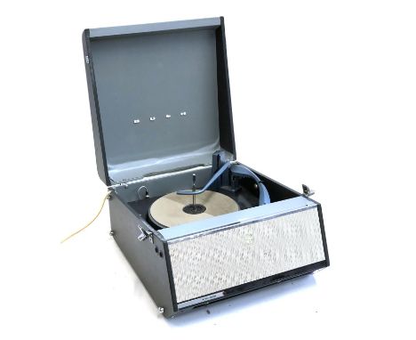 A Bush portable record player with Monarch turntable 