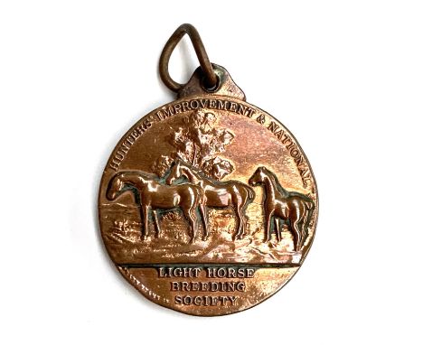 A Hunters Improvement &amp; National Light Horse Breeding  Society medal, hallmarked for Frank Hyams, engraved for 1913 