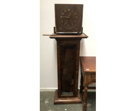 A burr walnut veneer longcase clock, 20th century, AF 