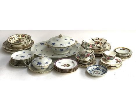 A mixed lot of ceramics teawares, to include B &amp; Co. Limoges for Waring &amp; Gillow, meatplate, lidded tureen, side plat