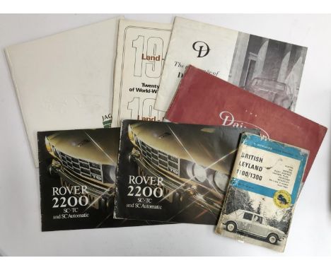 A small quantity of car manual and promotional booklets comprising British Leyland 1100/1300, Jaguar, Rover 2200 (2), Daimler