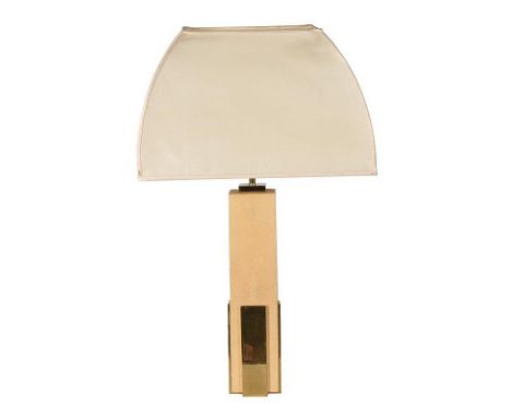 A brass mounted and simulated shagreen table lamp, 20th century, designed by Jean-Claude Ciancimino, of square section form w