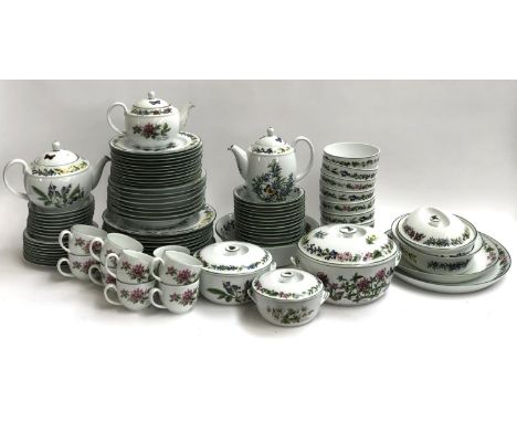 A Royal Worcester 'Worcester Herbs' dinner service, approx. 104 pieces, to include dinner plates, side plates, teapot, lidded