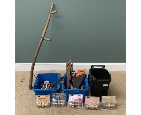 TOOLS &amp; GARAGE ITEMS - an assortment and a vintage scythe