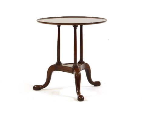 George III mahogany dish top table on tripod base