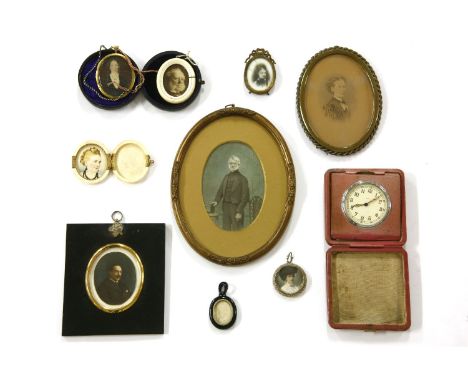 A collection of portrait miniatures, photographs, 1840-1910, variously mounted