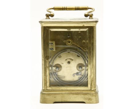 A brass carriage clock