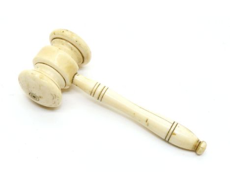 An early 20th century ivory auctioneers gavel