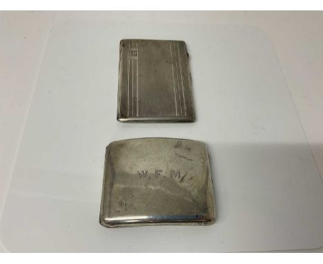 George VI silver cigarette case of rectangular form with engine turned decoration, (London 1946), maker MG Ltd, 12.5cm in ove