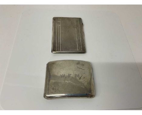 George VI silver cigarette case of rectangular form with engine turned decoration, (London 1946), maker MG Ltd, 12.5cm in ove