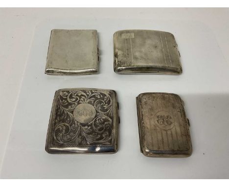 George V silver cigarette case of rectangular form, (Birmingham 1916), maker Jones &amp; Crompton, 8.5cm in overall length, t