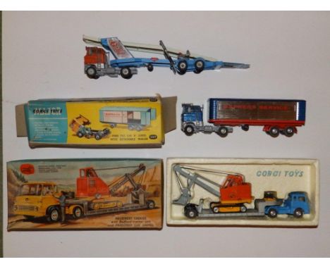 A boxed Corgi Major Gift Set No.27 Machinery Carrier with Bedford tractor unit and Priestman Cub shovel, a boxed Ford Tilt Ca