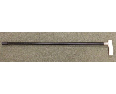 An ivory-handled silver mounted walking stick – Birmingham hallmarks 