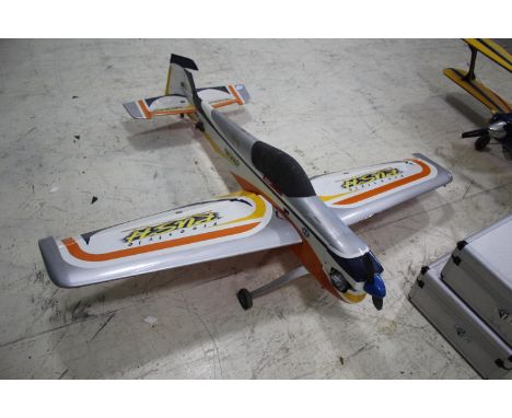 TWO MODEL AEROPLANES - RADIO CONTROLLED including a Freestyle Rush radio controlled plane, with a small OS engine (138cms) lo