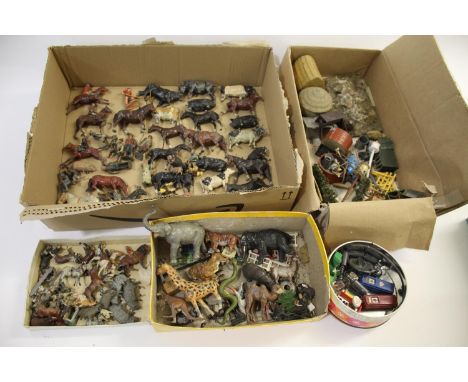 LEAD FARM ANIMALS &amp; ACCESSORIES a large qty of lead animal figures including various Horses and farm animals (some by Bri