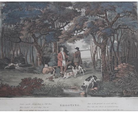 AFTER DEAN WOLSTENHOLME SHOOTING The set of four aquatints by Wolstenholme Junior, published by R. Ackerman, 1819 Each 16.5 x