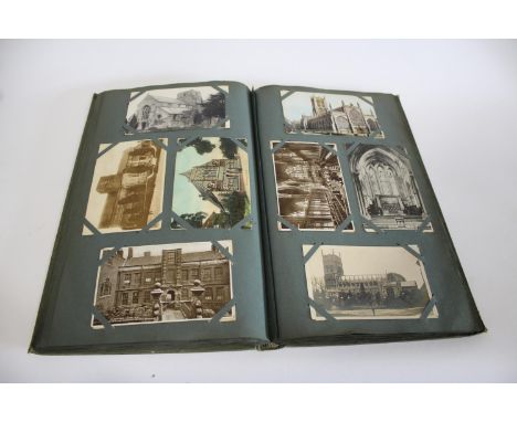 POSTCARD ALBUM &amp; LOOSE POSTCARDS a large album of mostly GB content, including various Churches (Aldingbourne, Bath Abbey