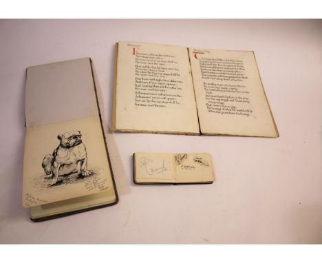 AUTOGRAPH ALBUM - CRICKET &amp; TENNIS a small album from the 1930' and 1940's with signatures including Len Hutton, F R Brow