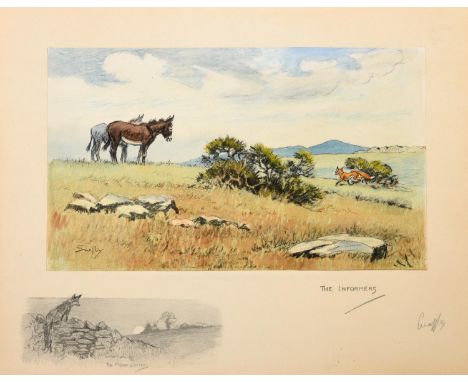 •AFTER SNAFFLES THE INFORMERS Colour print, with remarque and blindstamp, signed in pencil  Image 25 x 42.5cm.