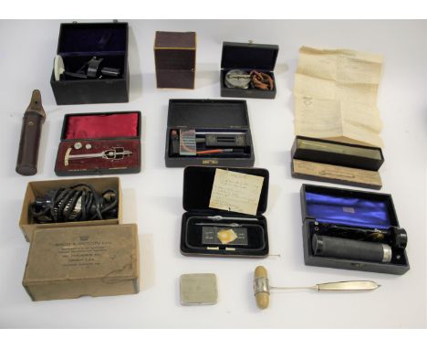 CASED MEDICAL ITEMS including a cased Leitz Haemacytometer Thoma, a Hawksley Crista Haemoglobinometer, a Dr Bengue's Anaesthe