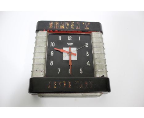 CRAVEN 'A' ELECTRIC ADVERTISING CLOCK - SMITH a Smith Sectric Craven A Never Vary electric clock, with original instructions 