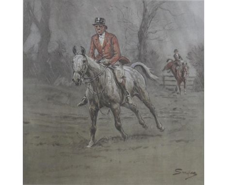 •AFTER SNAFFLES MERRY ENGLAND Colour print, with remarque and blindstamp, signed in pencil 27 x 26.5cm.