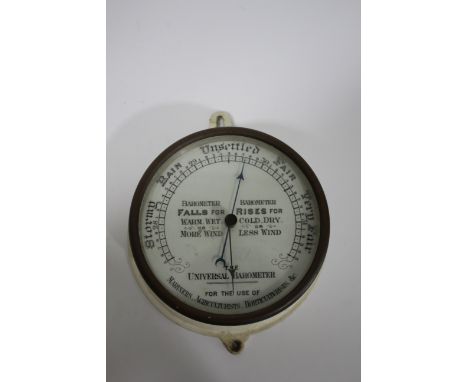 UNIVERSAL BAROMETER - MARINERS an interesting circular barometer in a metal case, marked The Universal Barometer for the use 