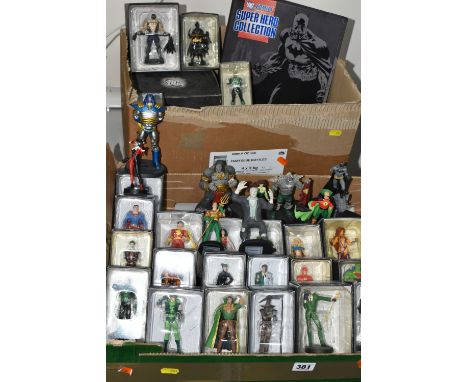 TWO BOXES OF APPROXIMATELY FIFTY EAGLEMOSS DC SUPERHEROES COLLECTION FIGURINES to include No. 1-43 and 45, and Special Editio