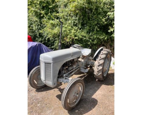A 1952 MASSEY FERGUSON TEA20 TRACTOR, in grey, first registered on 27th September 1952 under PKJ 628, 1966cc petrol engine, V