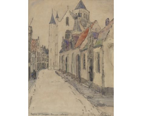 Jacob Hendrik Pierneef (South African, 1886-1957)Eglise Saint-Jacques, Bruges dated and inscribed 'Eglise ST Jacques. Brugge.