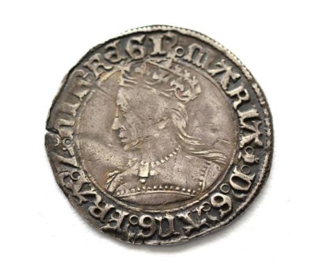 Mary Groat (1553-54), MM pomegranate, rev. VERITAS etc; full, round flan & full, clear legends both sides; light contact mark