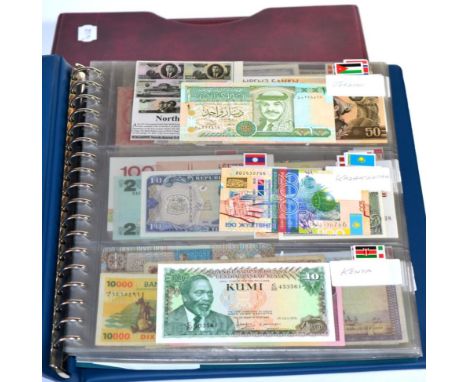 A Large Collection of 480+ Foreign Banknotes, over 200 countries arranged alphabetically (Afghanistan to Zimbabwe) in two qua