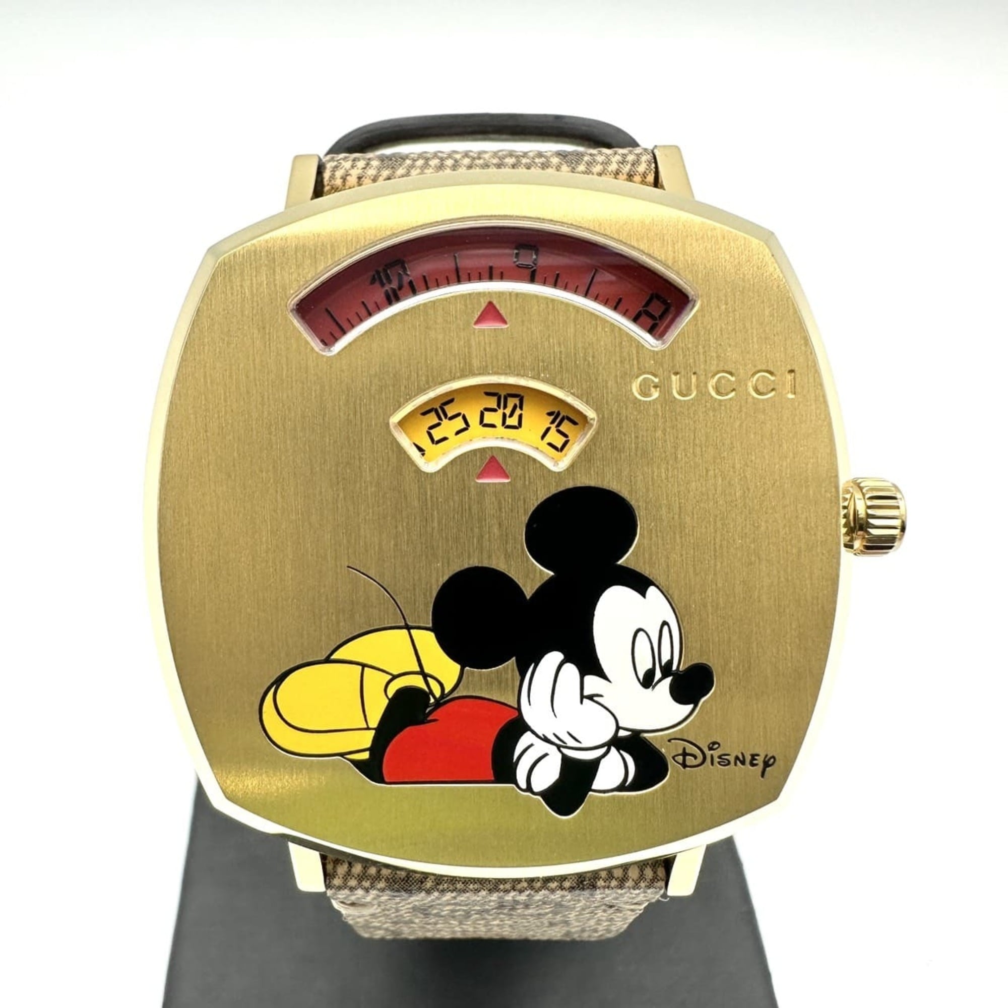 GUCCI Grip YA157420/157.4 Quartz Watch, Mickey and Disney Collaboration, Gold, Men\'s