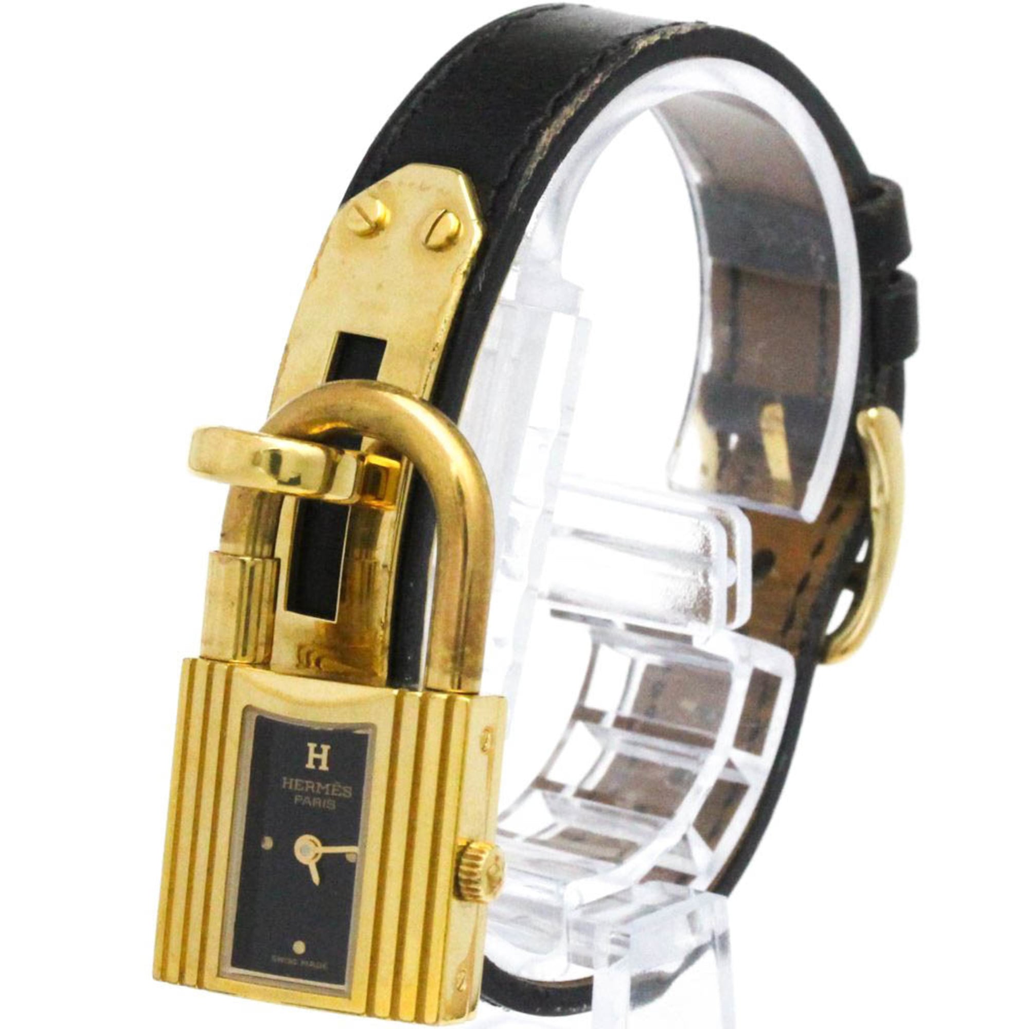 HERMES Kelly Watch Gold Plated Leather Quartz Ladies Watch