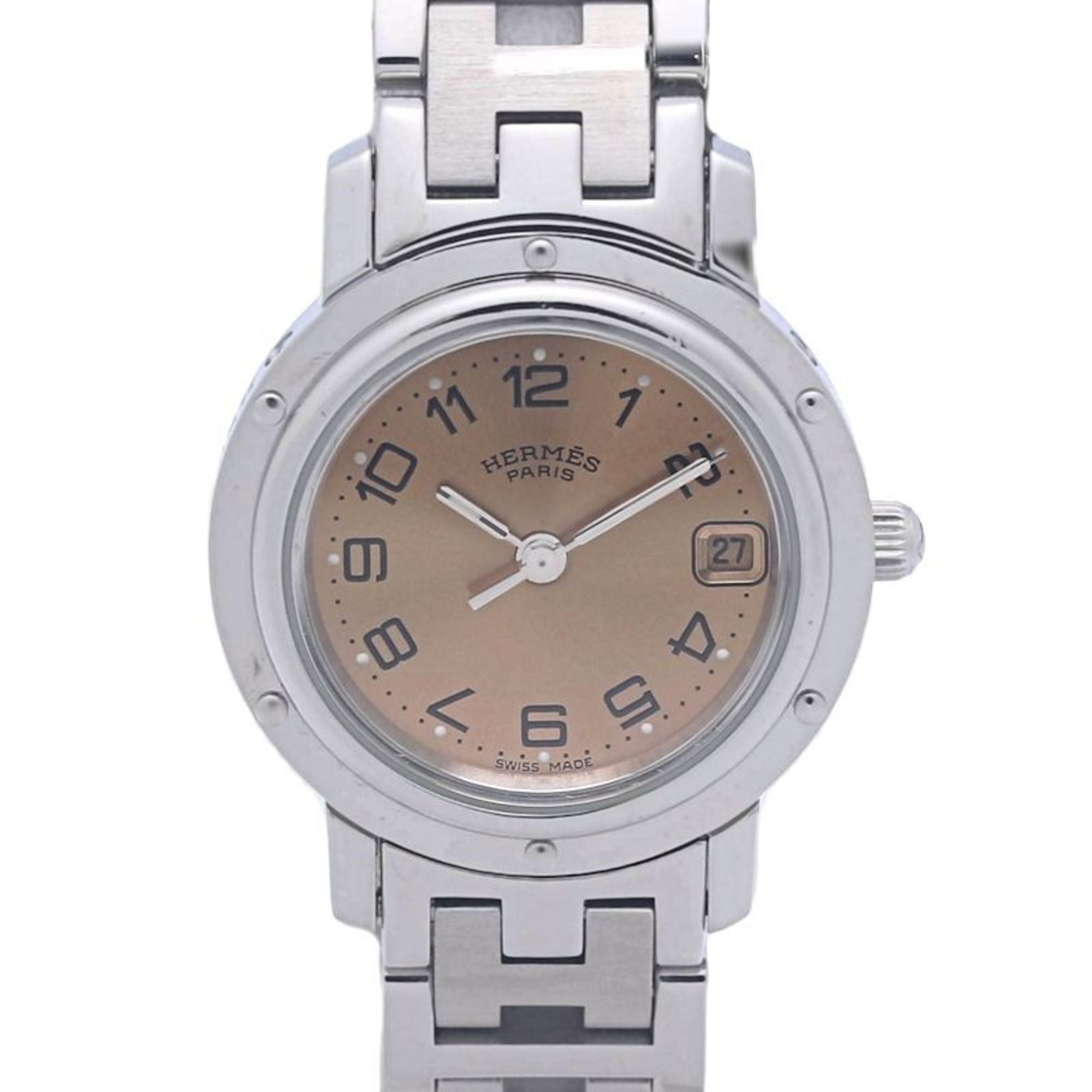 HERMES Clipper CL4.210.431 3758 Women\'s Watch with Old Buckle, Stainless Steel, 130482