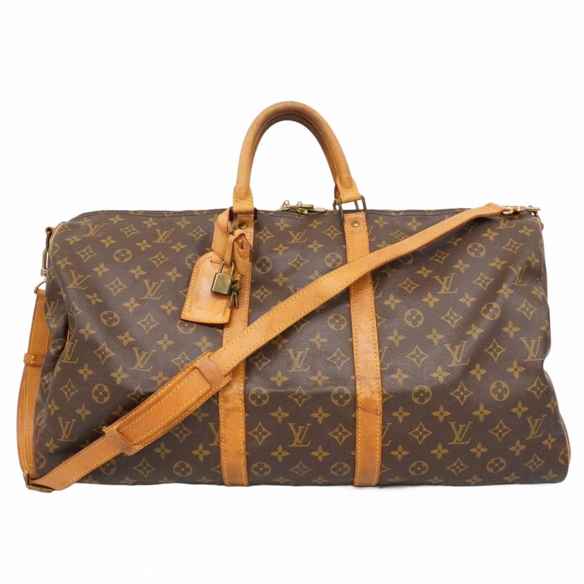 Louis Vuitton Bags - Boston Monogram Keepall Bandoulire 55 M41414 Brown Men\'s & Women\'s