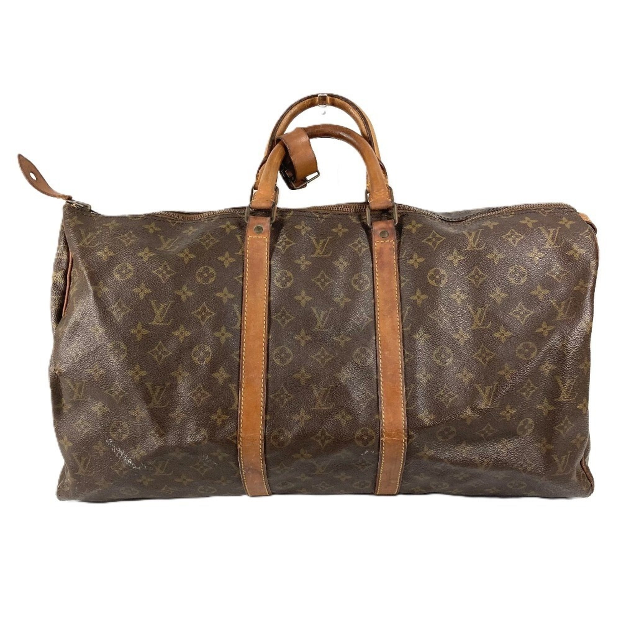 LOUIS VUITTON M41424 Monogram Keepall 55 (Old Model) Handbag, Travel Bag, Boston Canvas, Brown. Suit