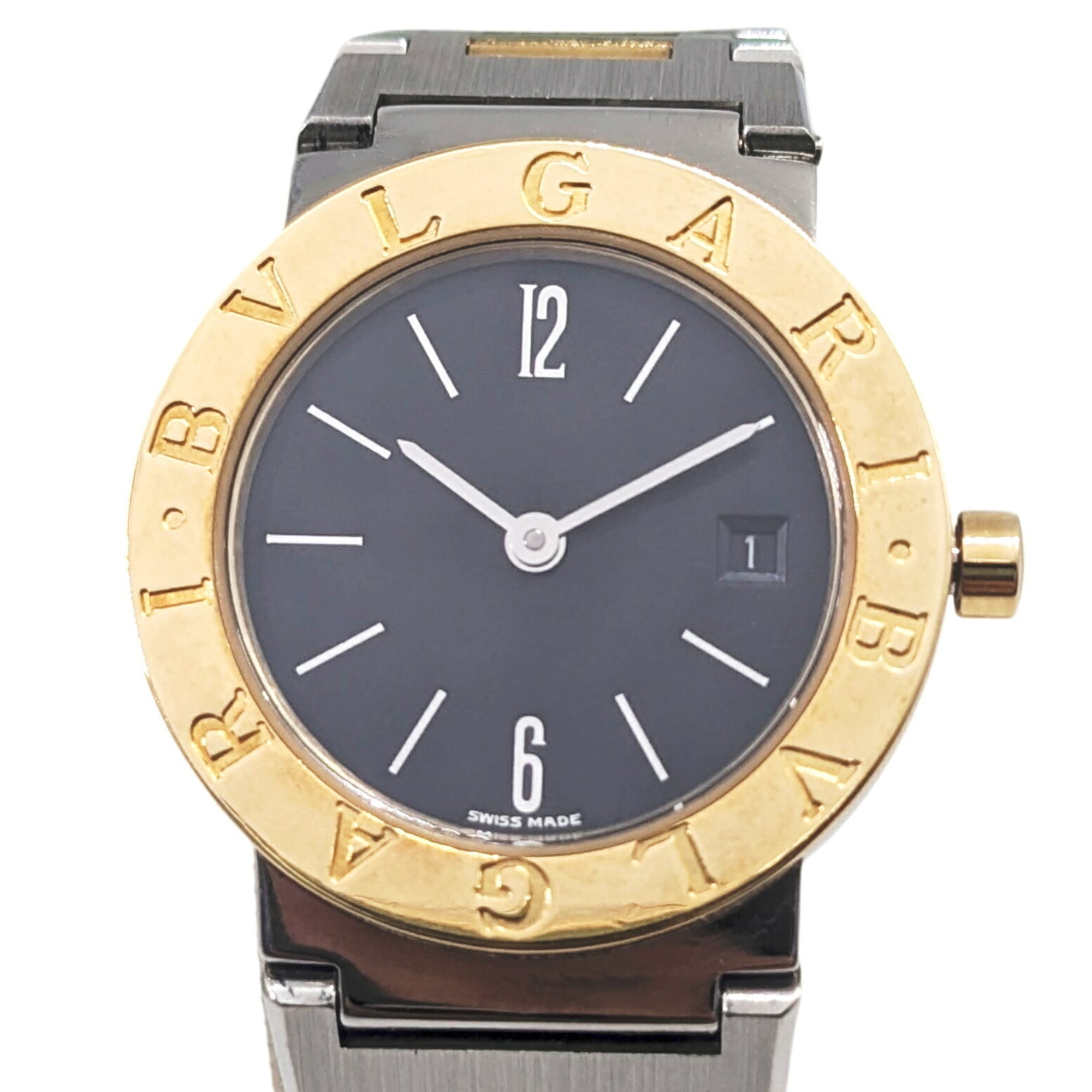 BVLGARI SS 18KYG BB26SGD Black Dial Quartz Watch Women\'s