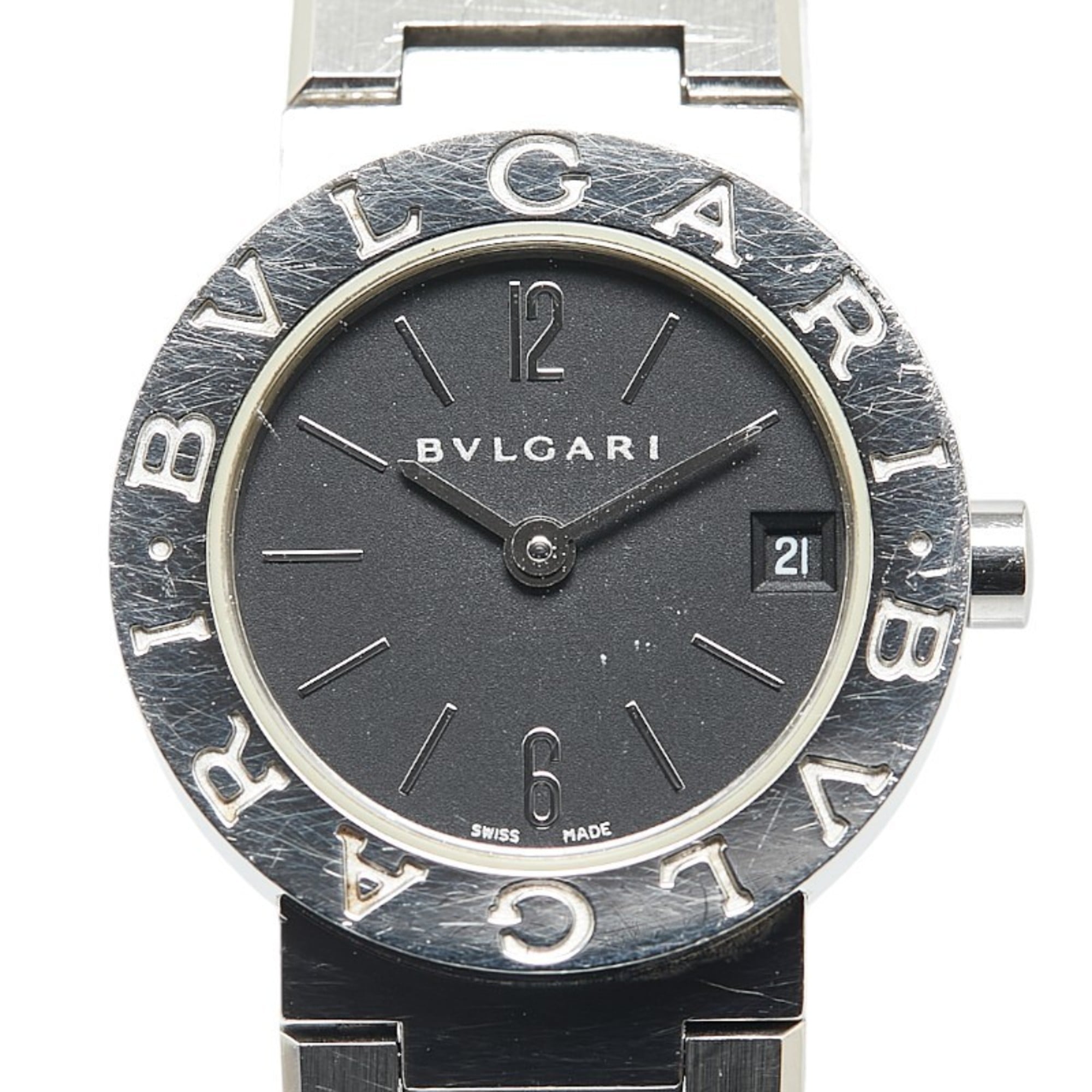 BVLGARI Watch BB23SS Quartz Black Dial Stainless Steel Women\'s