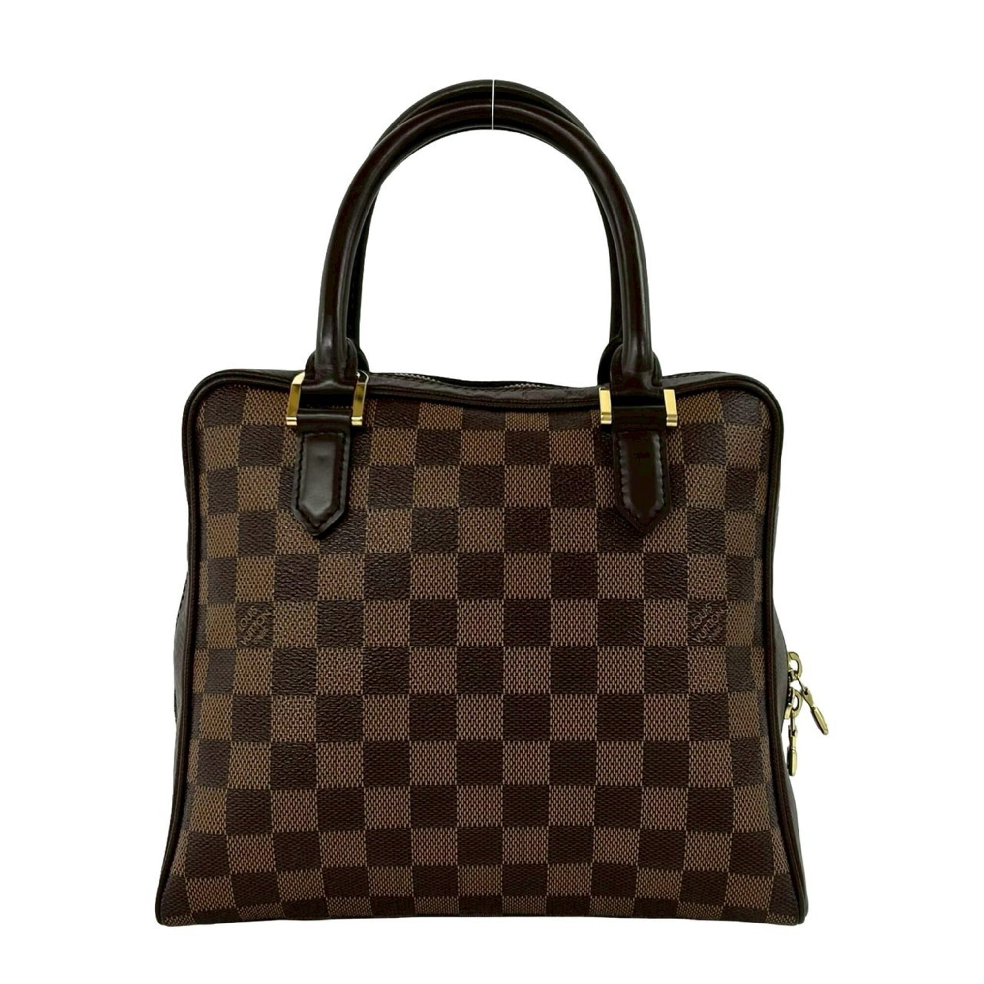 LOUIS VUITTON Vintage Brera Damier Pattern Leather Square Handbag Tote Bag Brown i86-8