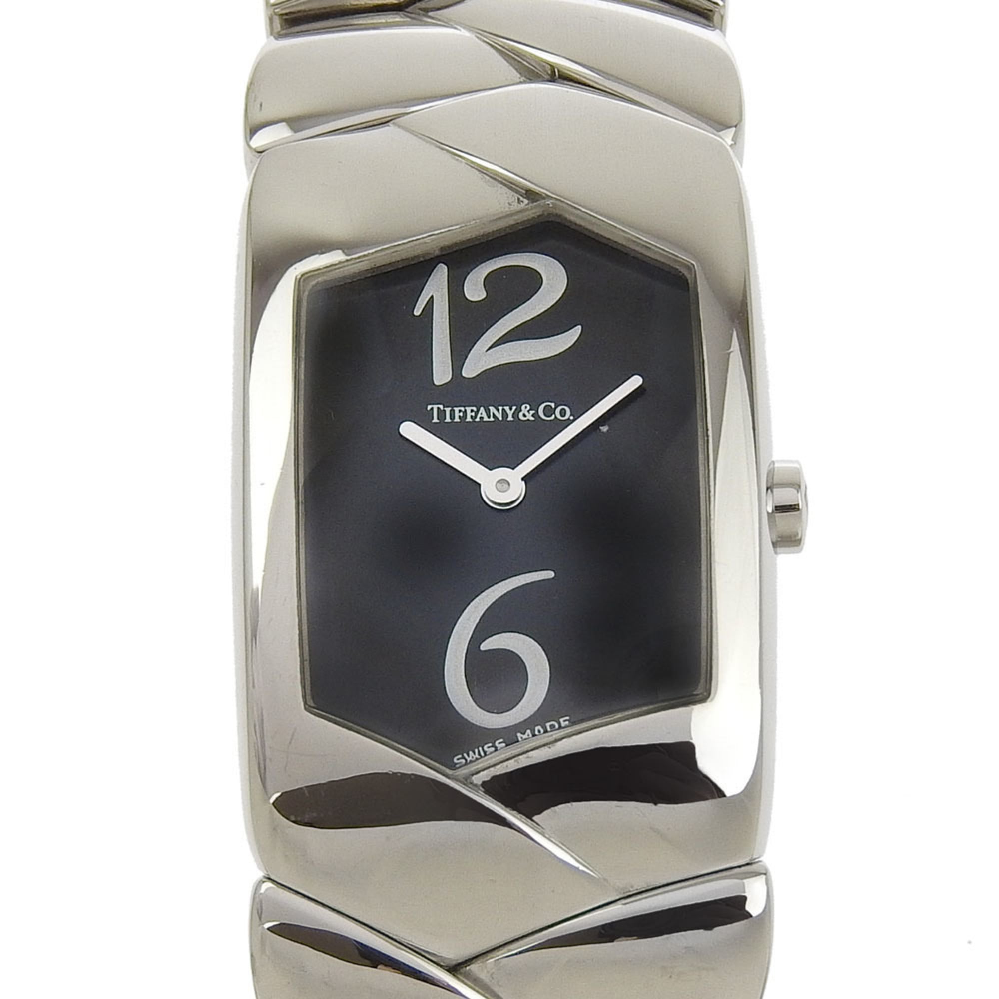 Tiffany & Co. Women\'s Tisolo Watch Z6301.10, Stainless Steel Quartz Analog Display, Black Dial