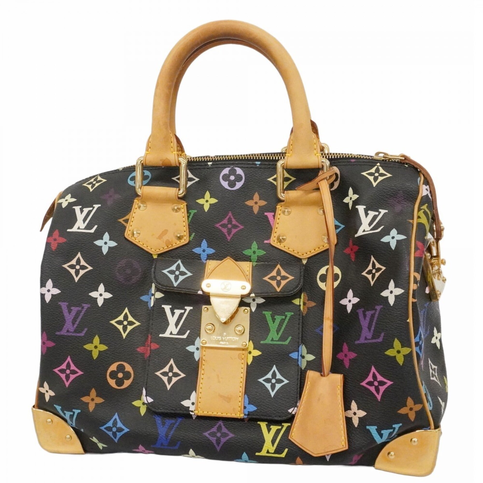 Louis Vuitton Monogram Multicolor Speedy 30 Handbag M92642 Noir (Women\'s)