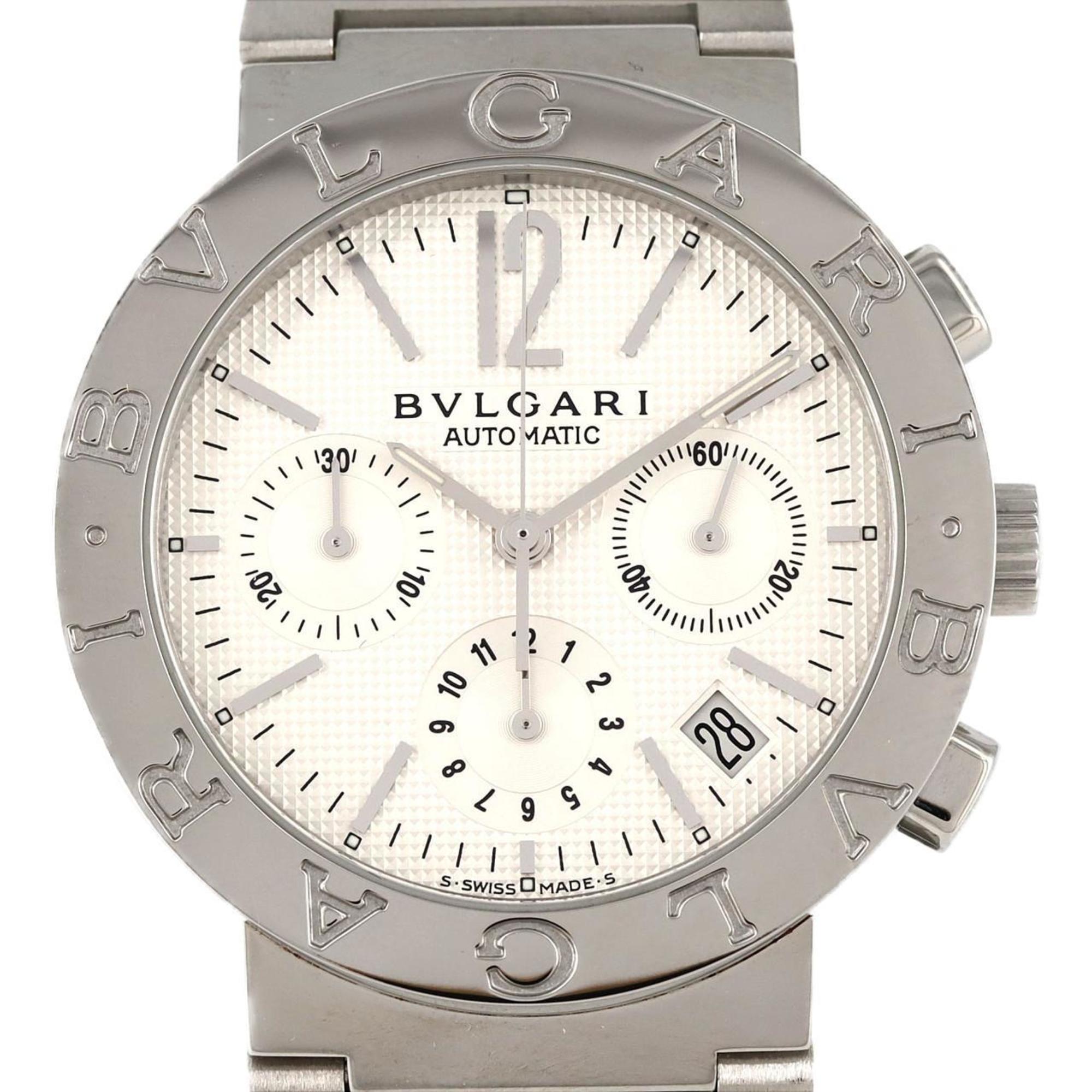 Bvlgari Chronograph BB38SSCH BB38WSSDCH AT SS Wristwatch Automatic
