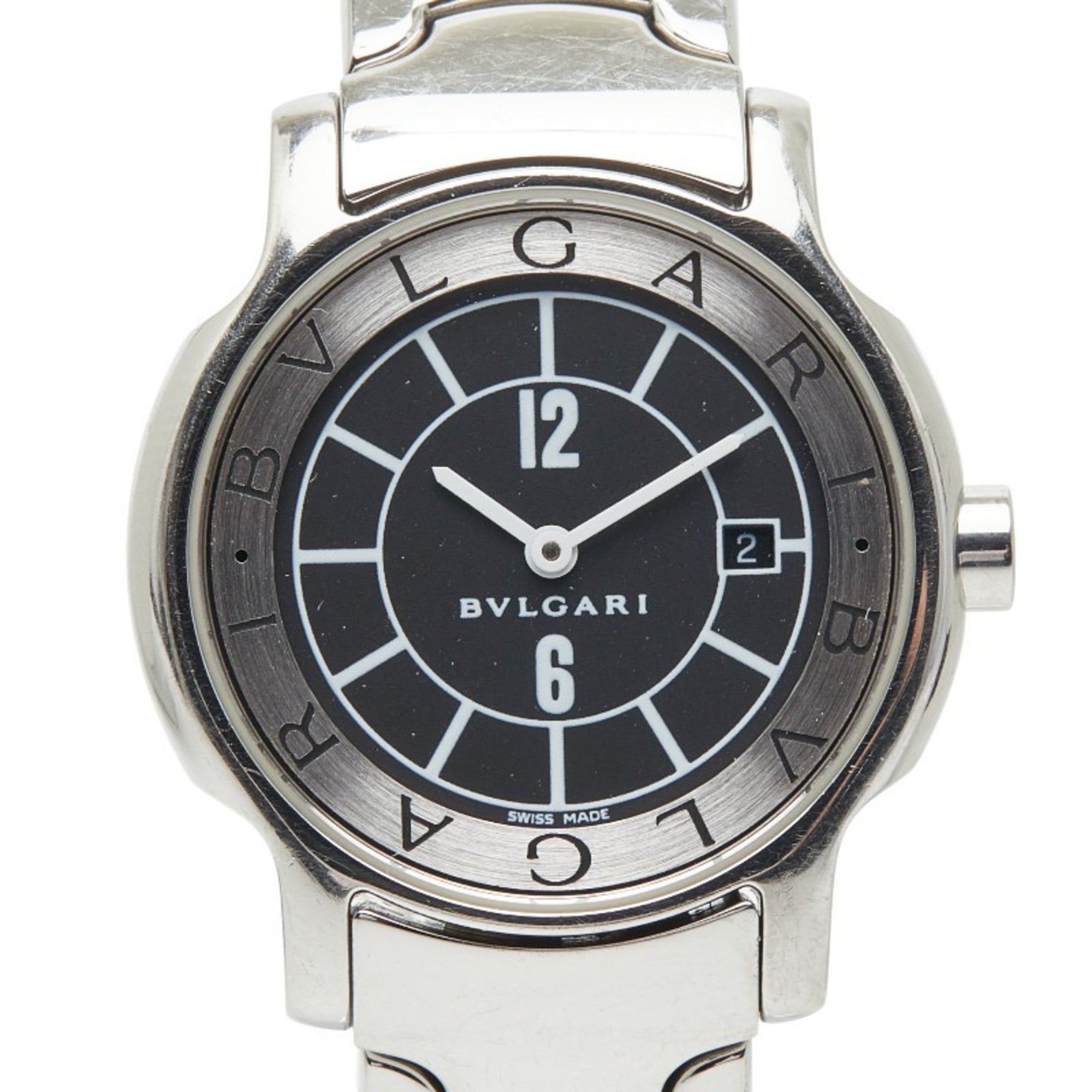 Bvlgari Solotempo ST29S Quartz Watch with Black Dial and Stainless Steel, Women\'s