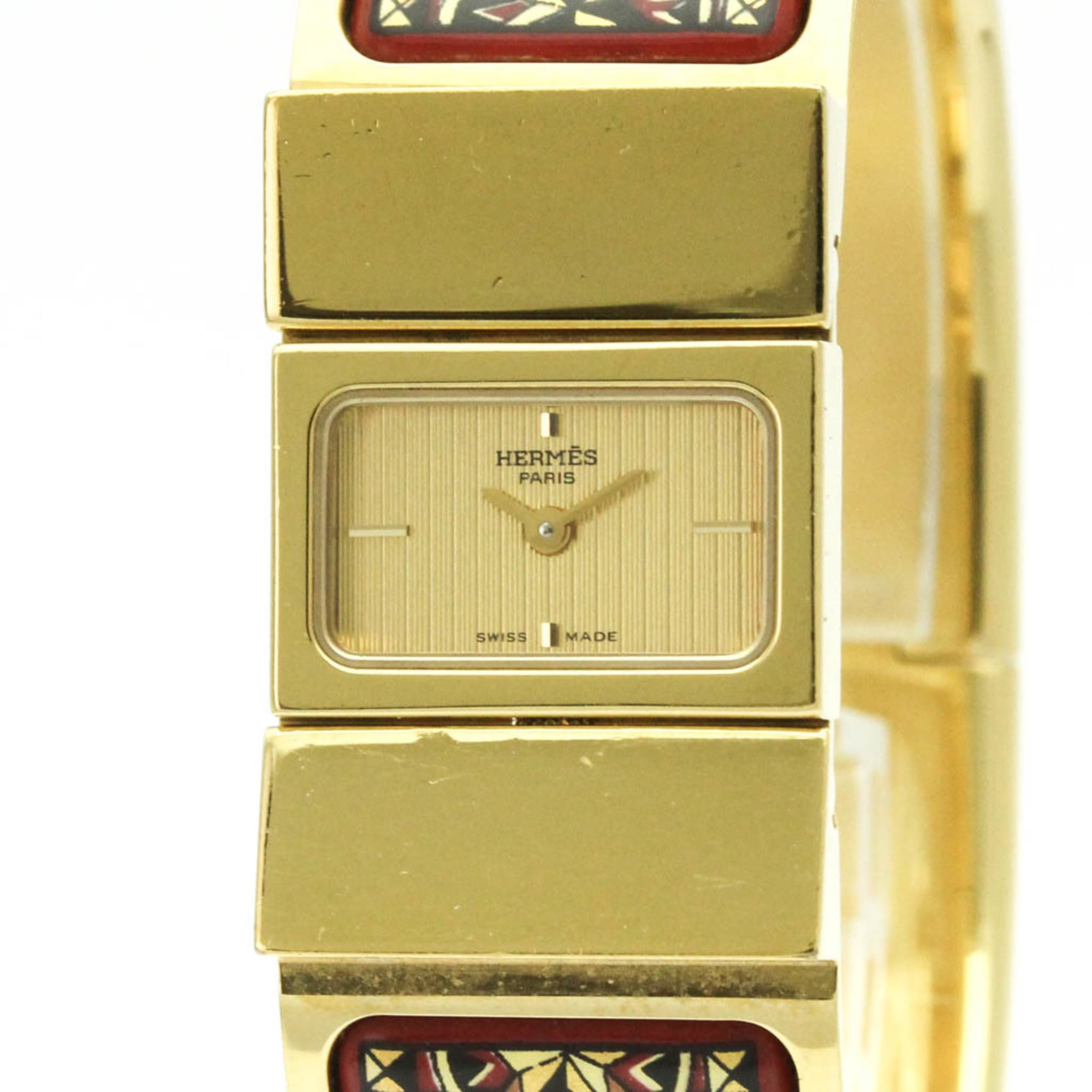 HERMES Loque Gold Plated Quartz Ladies Watch LO1.201