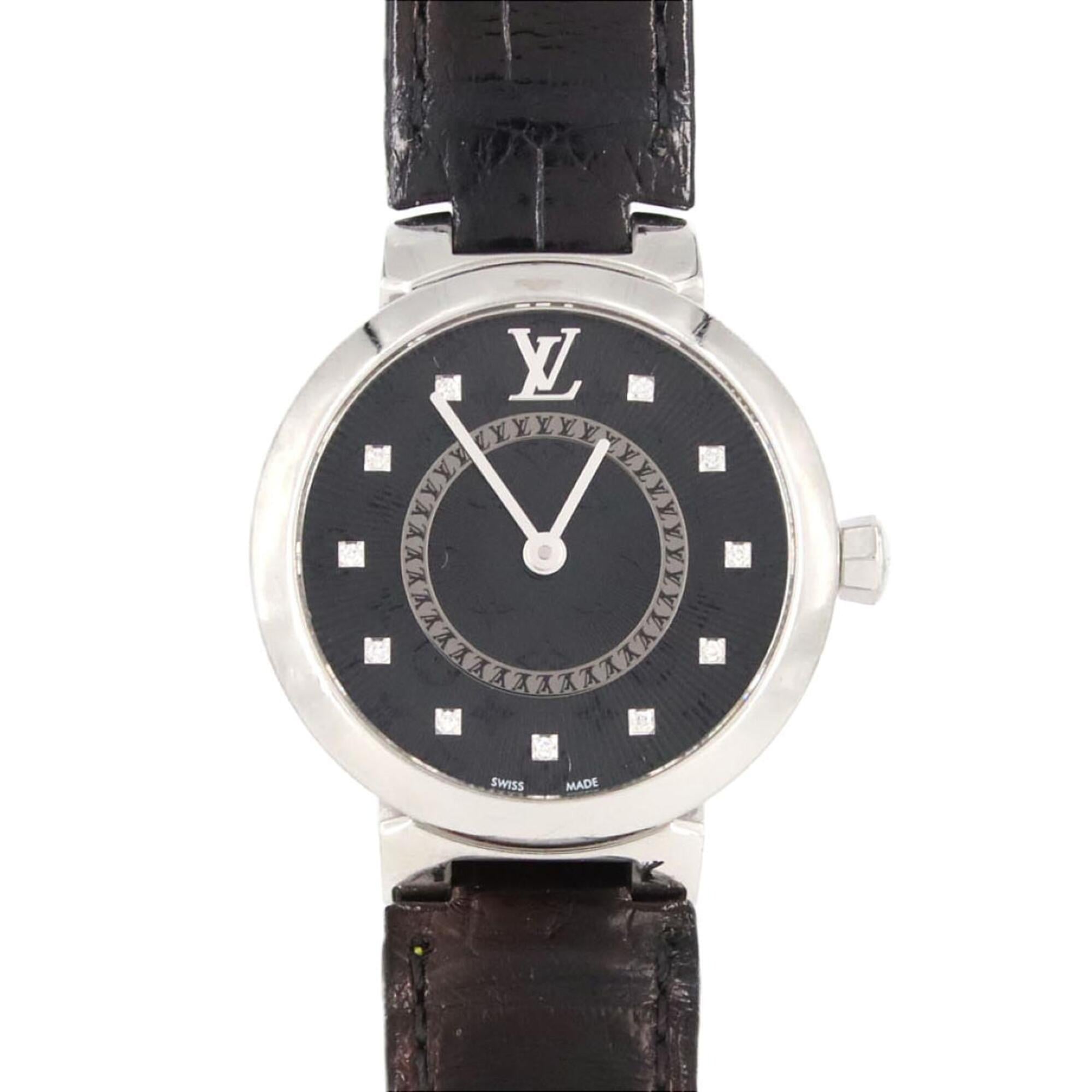Louis Vuitton Tambour Slim Black 11P QA143 SS Quartz Watch