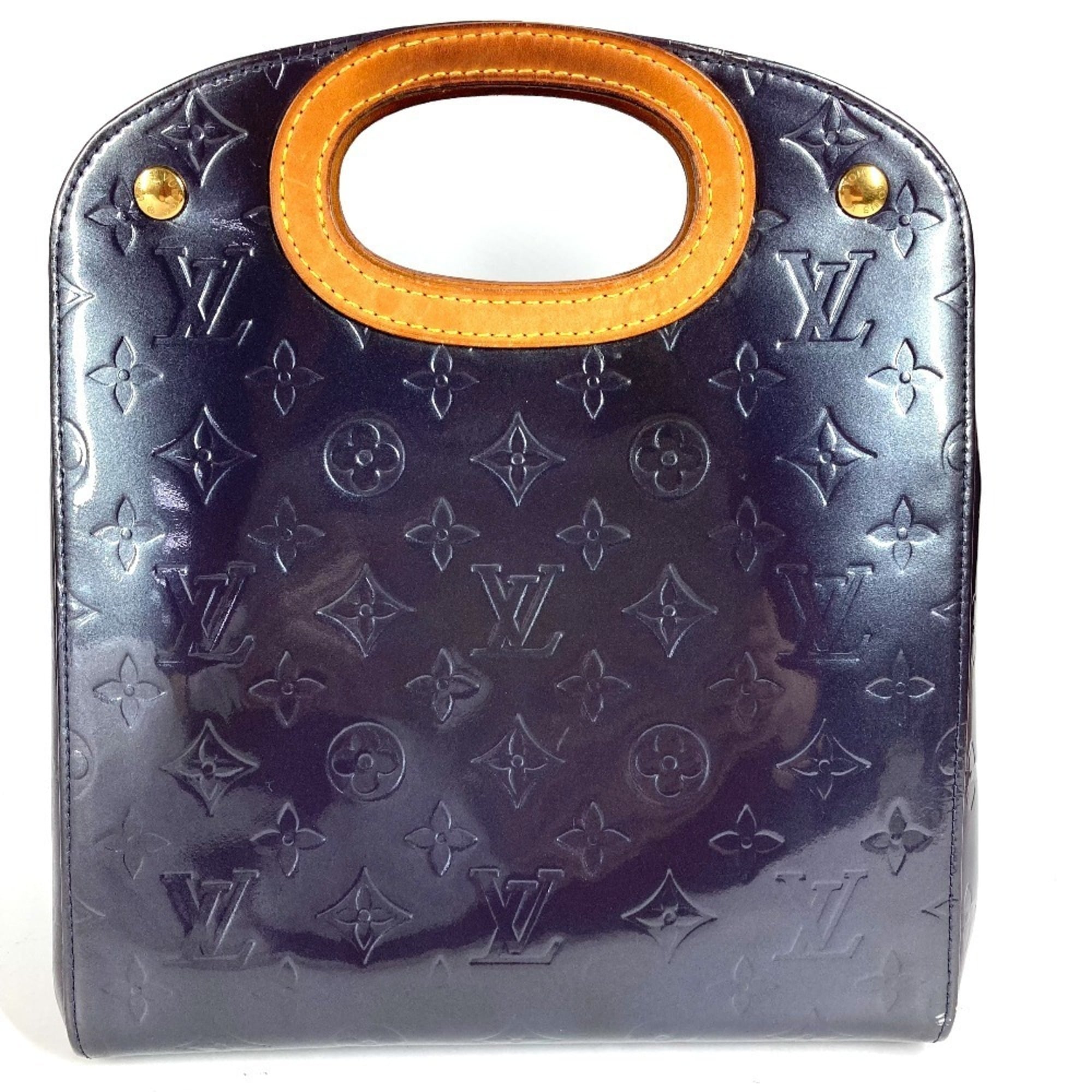 LOUIS VUITTON M91377 Monogram Vernis Maple Drive Tote Bag Handbag for Men and Women, Indigo Blue